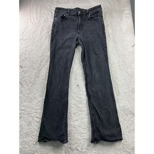 H&M Jeans Womens 10 Black Gray Bootcut High Waist Denim Stretch Pants Casual